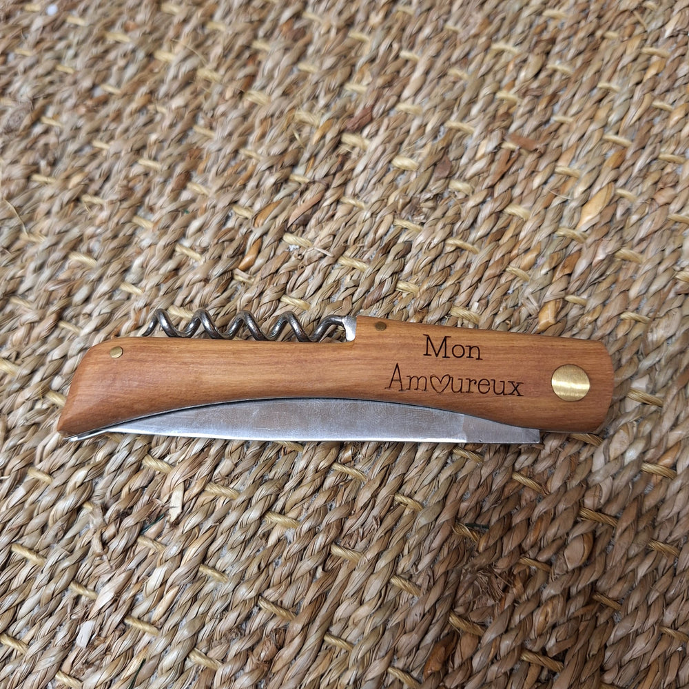Couteau du terroir tire bouchon Mon Amoureux