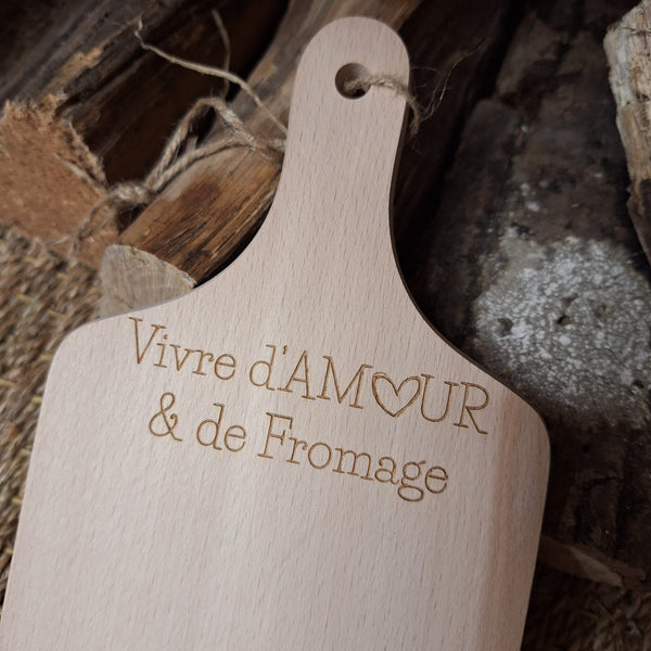 Planche Vivre d'amour et de fromage Saint valentin