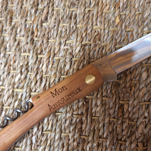 Couteau du terroir tire bouchon Mon Amoureux