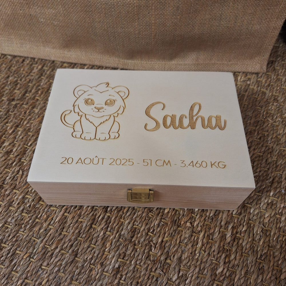 Boite en bois petit Lion