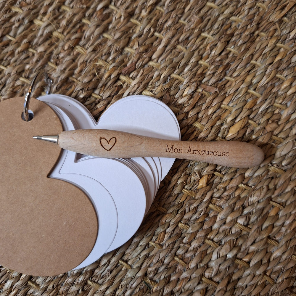 Crayon Mon amoureuse et carnet coeur