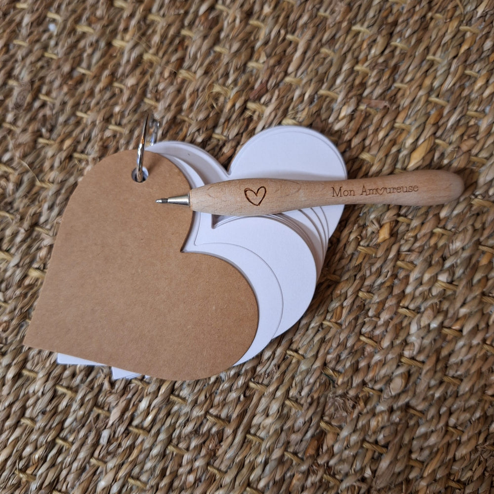 Crayon Mon amoureuse et carnet coeur