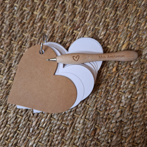 Crayon Mon amoureuse et carnet coeur