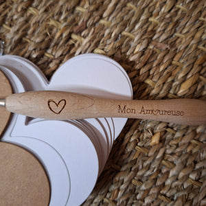 Crayon Mon amoureuse et carnet coeur