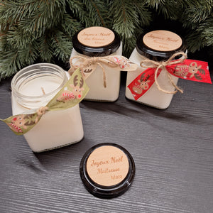 Bougie artisanale ruban renne