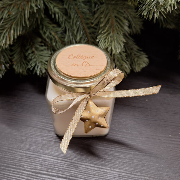 Bougie artisanale or et étoile