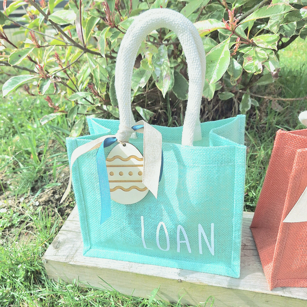 Petit sac en jute personnalisable