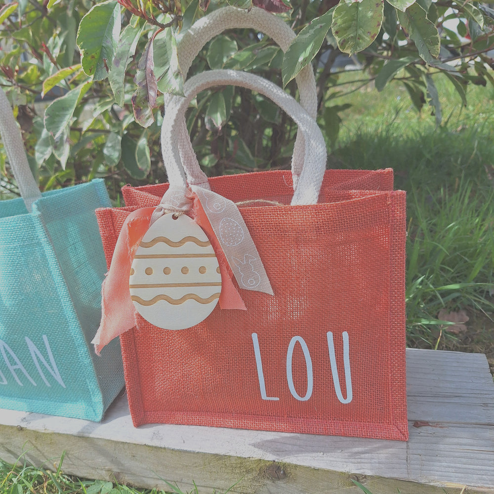 Petit sac en jute personnalisable