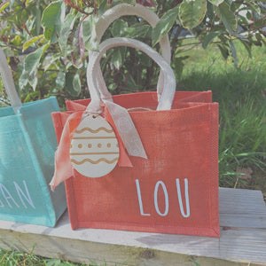 Petit sac en jute personnalisable