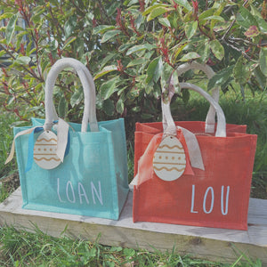 Petit sac en jute personnalisable