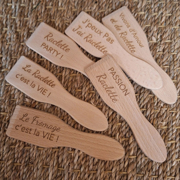 Lot de 6 spatules à raclette mélange de texte