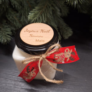 Bougie artisanale ruban renne