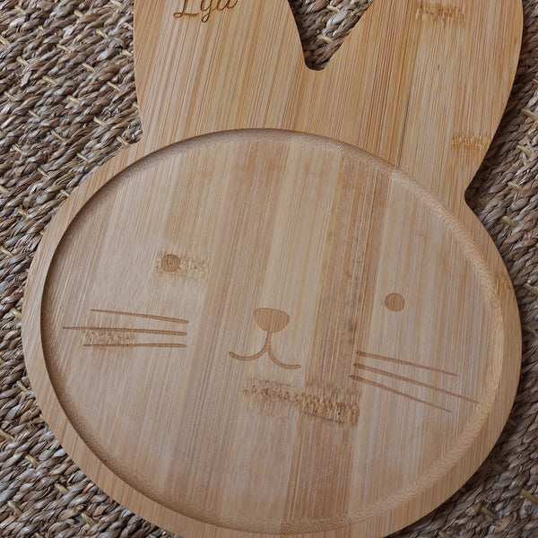 Plateau en forme de lapin personnalisable