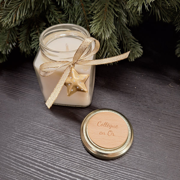 Bougie artisanale or et étoile