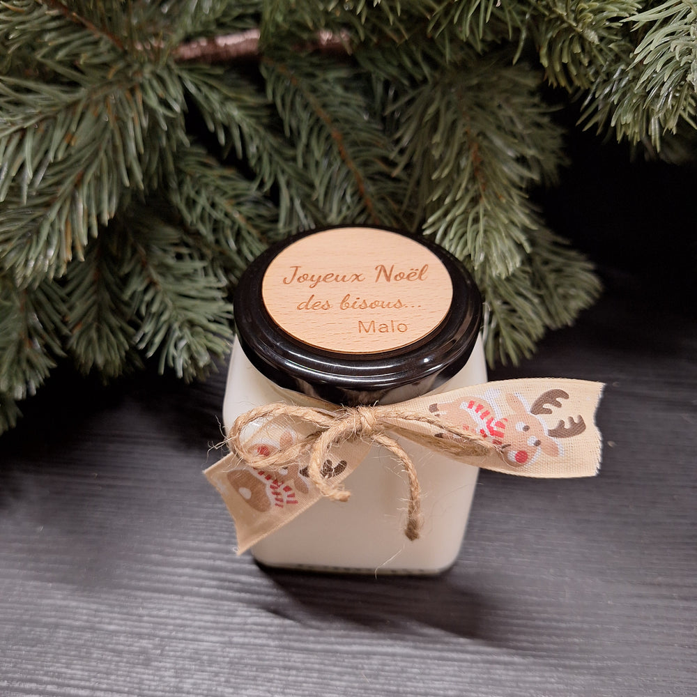Bougie artisanale ruban renne